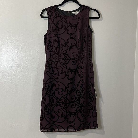 Vintage RAMPAGE Y2K Velvet Sleeveless Maxi Dress Size 5 Small Burgundy NWT 90s - Picture 2 of 10